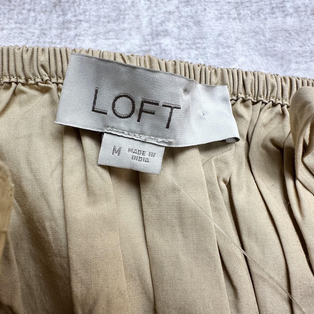 LOFT Tan Ruffled Tank Top Medium - Picture 3 of 8